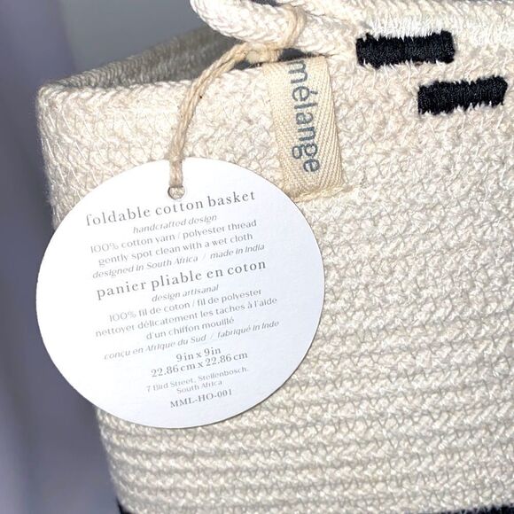 Mia Mélange Handcrafted Foldable Cotton Basket - Picture 10 of 14